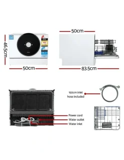 Devanti 6 Place Setting Benchtop Dishwasher 50cm in White