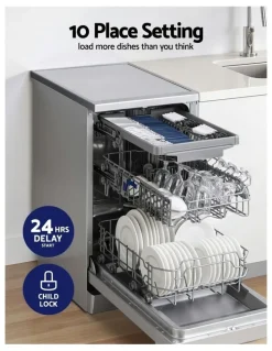Devanti 10 Place Settings Freestanding Dishwasher oN Silver