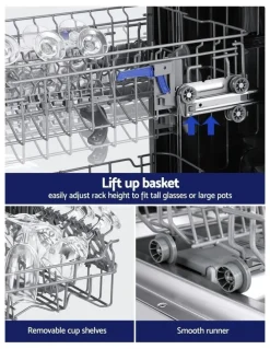 Devanti 10 Place Settings Freestanding Dishwasher oN Silver