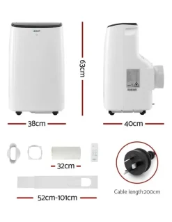 Devanti Portable Air Conditioner WiFi 7000BTU in White