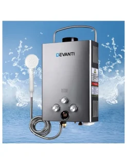 Devanti Portable Gas Water Heater LPG System Grey