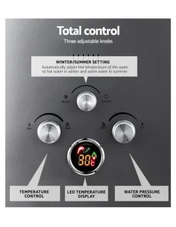Devanti Portable Gas Water Heater LPG System Grey