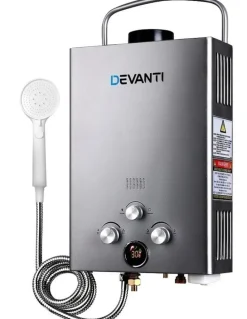Devanti Portable Gas Water Heater LPG System Grey