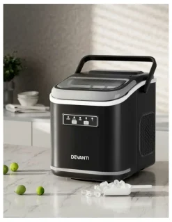 Devanti Portable Ice Maker Machine with Self Cleaning 12kg 1.3L in Black
