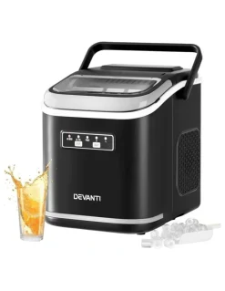Devanti Portable Ice Maker Machine with Self Cleaning 12kg 1.3L in Black