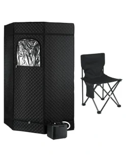 Devanti Portable Steam Sauna Tent 1000W 3L Steamer Pot in Black