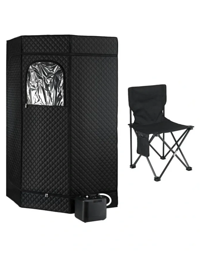 Devanti Portable Steam Sauna Tent 1000W 3L Steamer Pot in Black