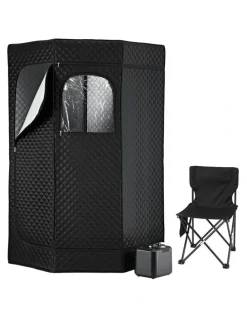 Devanti Portable Steam Sauna Tent 1000W 3L Steamer Pot in Black