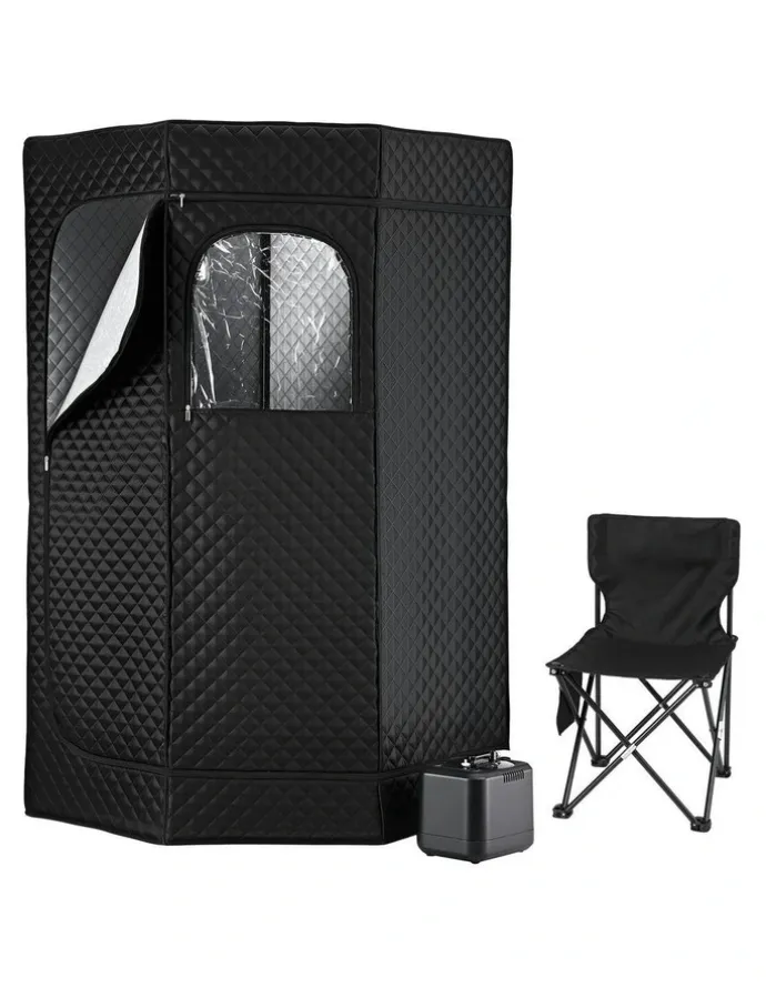 Devanti Portable Steam Sauna Tent 1000W 3L Steamer Pot in Black