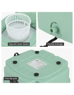 Devanti Portable Washing Machine 8L in Green
