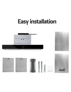 Devanti Range Hood 60cm Glass Kitchen Canopy Stainless Steel