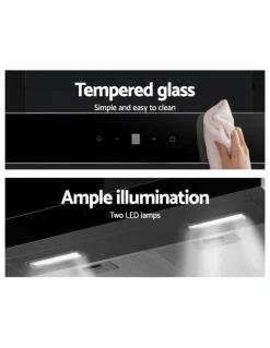 Devanti Range Hood 60cm Glass Kitchen Canopy Stainless Steel