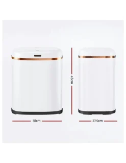Devanti Rubbish Automatic Motion Sensor Bin 38L in White