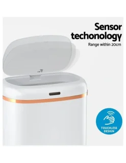 Devanti Rubbish Automatic Motion Sensor Bin 38L in White