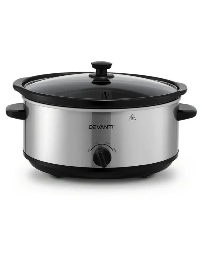 Devanti Slow Cooker 6.5L in Silver
