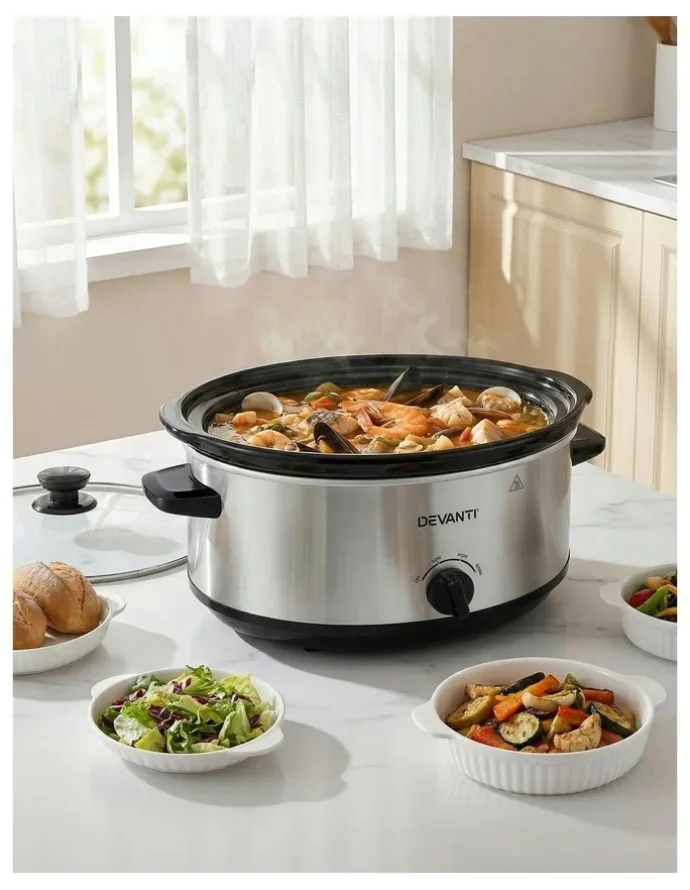 Devanti Slow Cooker 6.5L in Silver