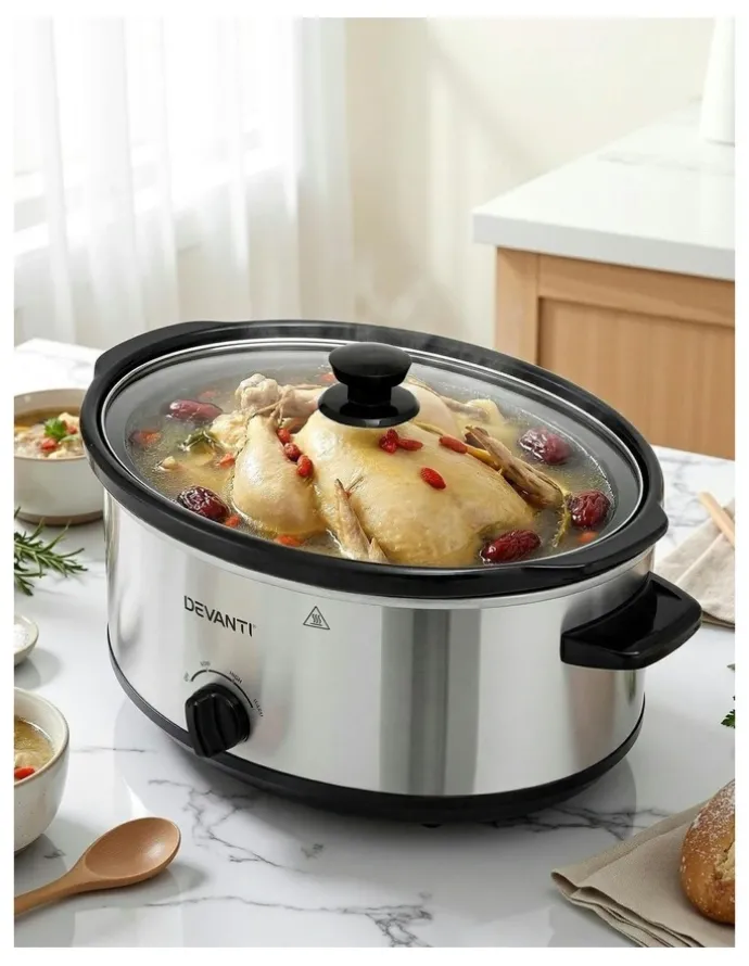 Devanti Slow Cooker 6.5L in Silver