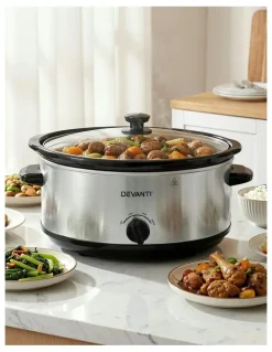Devanti Slow Cooker 6.5L in Silver
