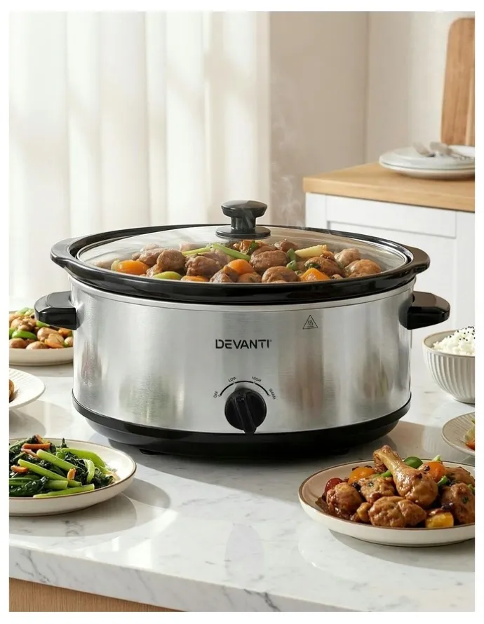 Devanti Slow Cooker 6.5L in Silver