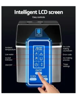 Devanti Stainless Steel LED Display Portable Ice Maker 3.2L