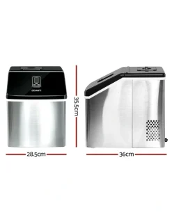 Devanti Stainless Steel LED Display Portable Ice Maker 3.2L