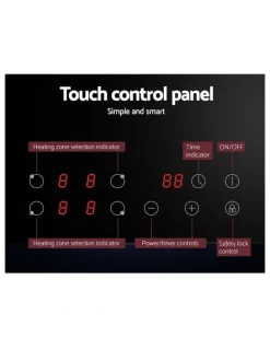 Devanti Touch Control Ceramic Cooktop 60cm in Black