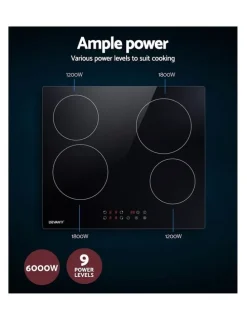 Devanti Touch Control Ceramic Cooktop 60cm in Black