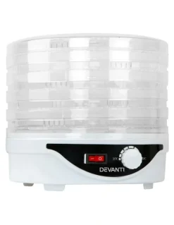 Devanti 5 Trays Food Dehydrator in White