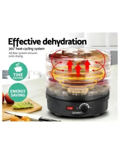 Devanti 5 Trays Food Dehydrator in Black