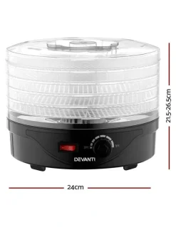 Devanti 5 Trays Food Dehydrator in Black