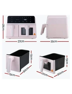 Devanti 2600W Dual Zone Air Fryer 9L
