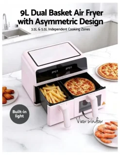 Devanti 2600W Dual Zone Air Fryer 9L