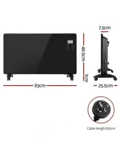 Devanti 2000W Electric Convection Heater in Black