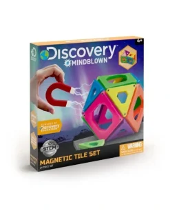 Discovery Mindblown Magnetic Tile Building Blocks Set (24-Piece)