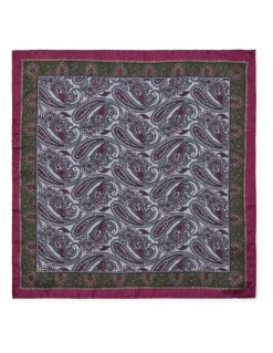 Dom Bagnato Acciaio Paisley Silk Pochette In Bordeaux