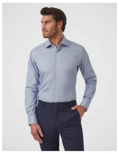 Dom Bagnato Marcell Tailored Fit Shirt In Navy