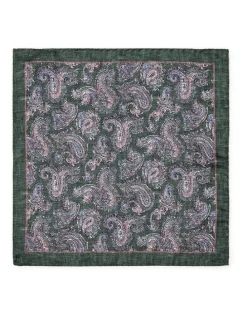 Dom Bagnato Oliva Paisley Silk Pochette In Olive