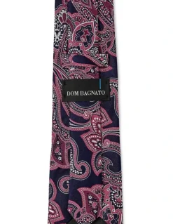Dom Bagnato Paisley Grande Silk Tie In Bordeaux