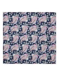 Dom Bagnato Paisley Shappe Silk Pochette in Navy