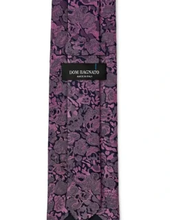 Dom Bagnato Sagoma Fiori Silk Tie In Plum