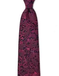 Dom Bagnato Sagoma Fiori Silk Tie In Bordeaux