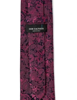 Dom Bagnato Sagoma Fiori Silk Tie In Bordeaux