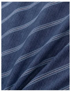 Dreamaker Amalfi Stripe Cotton Reversible Quilt Cover Set in Blue
