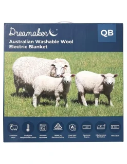 Dreamaker Australian Wool Fleece Electric Blanket in Cream