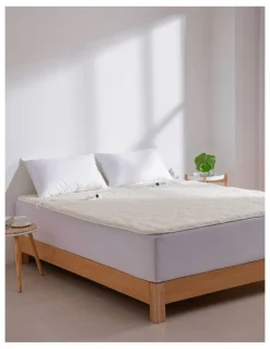 Dreamaker Australian Wool Fleece Electric Blanket in Cream