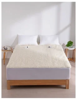 Dreamaker Australian Wool Fleece Electric Blanket in Cream