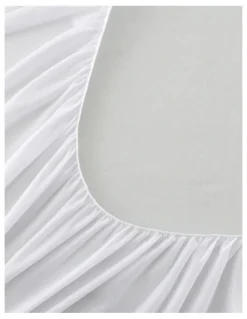 Dreamaker Bamboo Knitted Waterproof Mattress Protector in White