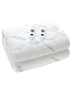 Dreamaker Bamboo Quilted Electric Blanket in White