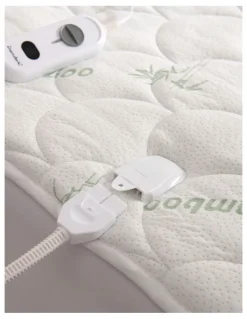 Dreamaker Bamboo Quilted Electric Blanket in White