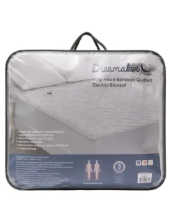 Dreamaker Bamboo Quilted Electric Blanket in White
